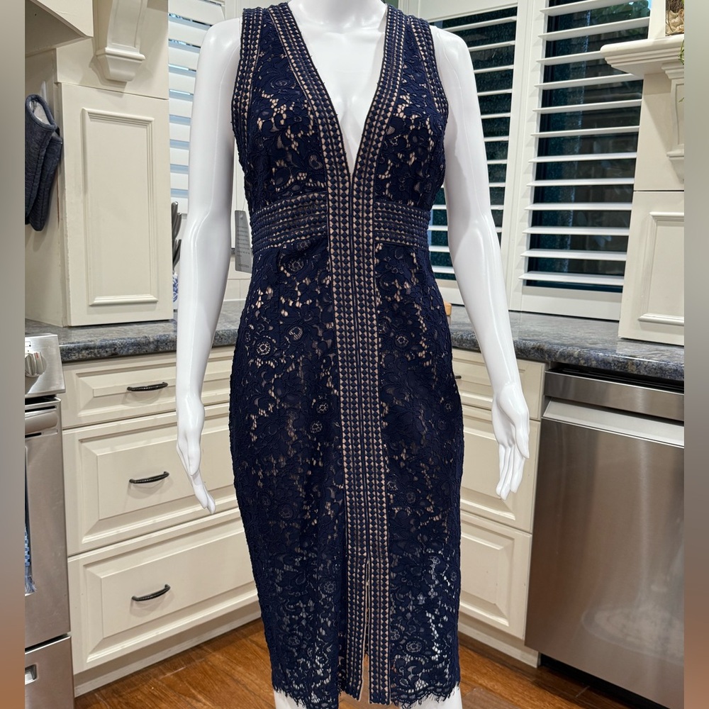 NWT Bardot Navy Lace Midi Dress size 8